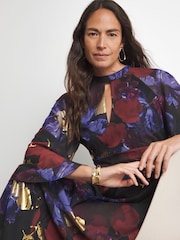 Joanna Hope Printed Maxi Black Dress - Image 4 of 5