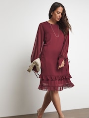 Joanna Hope Red Tie Sleeve Dress - Image 1 of 5
