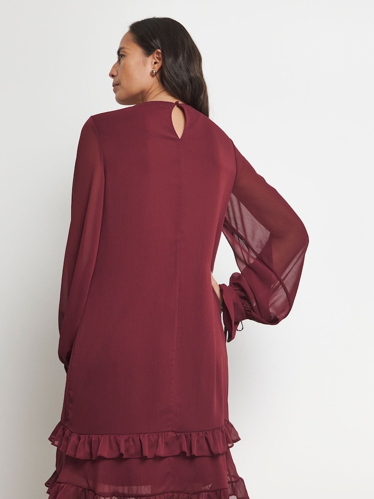 Joanna Hope Red Tie Sleeve Dress - Image 2 of 5