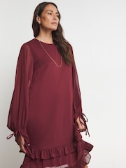 Joanna Hope Red Tie Sleeve Dress - Image 4 of 5