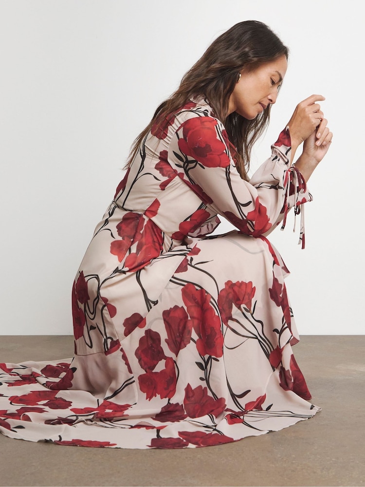 Buy Joanna Hope Cream Maxi Ruffle Wrap Dress from Next USA