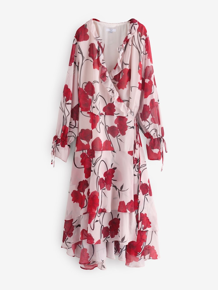 Joanna Hope Cream Maxi Ruffle Wrap Dress - Image 5 of 5 Joanna Hope Cream Maxi Ruffle Wrap Dress - Image 5 of 5