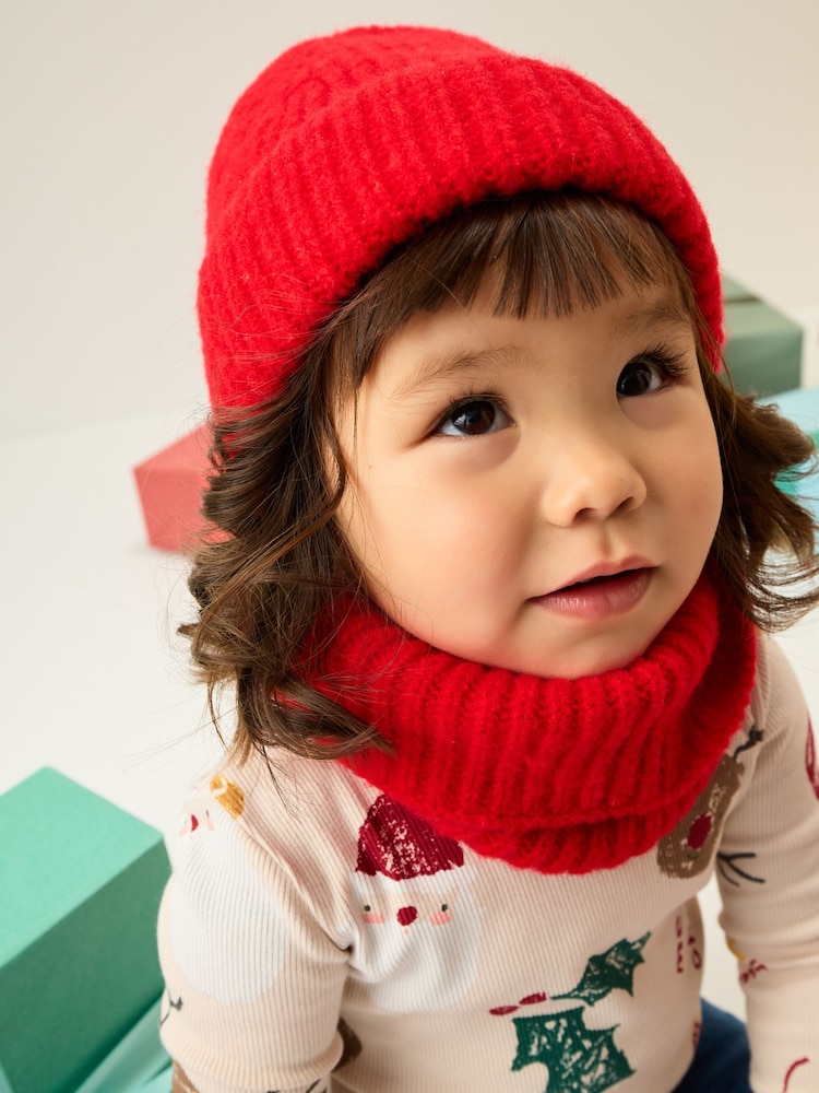Red Fluffy Beanie (1-16yrs) - Image 1 of 1 Red Fluffy Beanie (1-16yrs) - Image 1 of 1