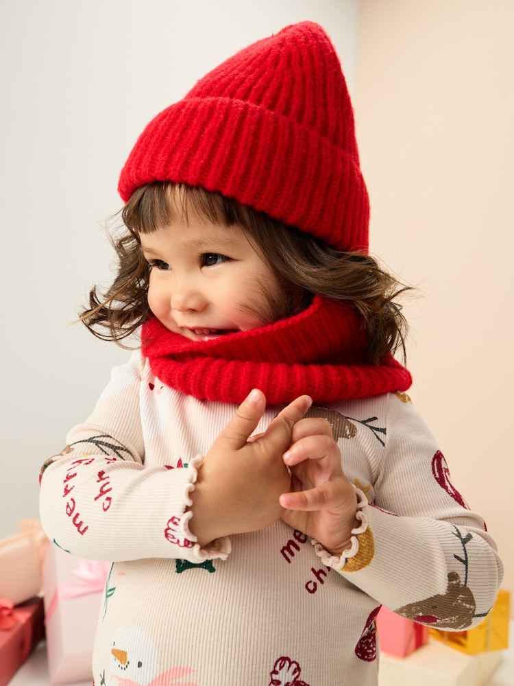 Red Fluffy Beanie (1-16yrs) - Image 2 of 5