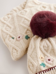 Burgundy Red Beanie And Snoods Set (1-16yrs) - Image 7 of 9