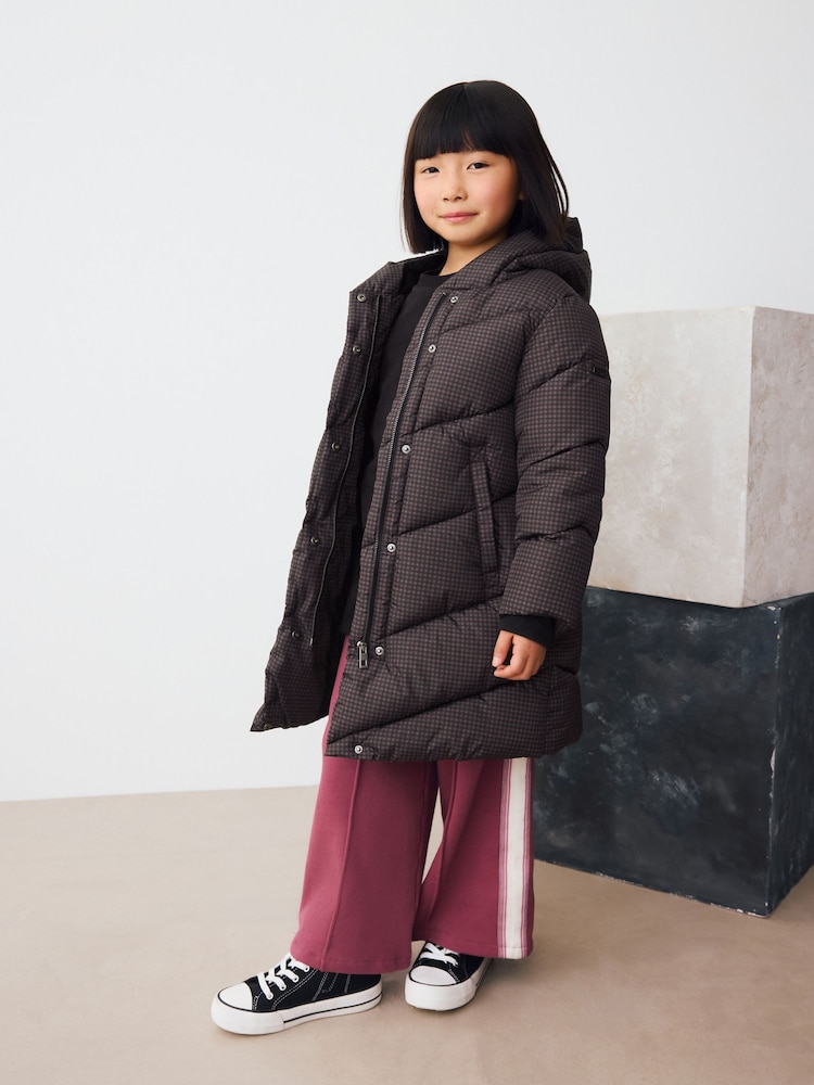 Check Regular Length Shower Resistant Faux Fur Lined Hooded Padded Coat (3-16yrs) - Image 1 of 10 Check Regular Length Shower Resistant Faux Fur Lined Hooded Padded Coat (3-16yrs) - Image 1 of 10
