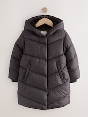 Cuadros - Abrigo acolchado con capucha y forro de pelo sintético impermeable (3-16 años) - Imagen 5 de 10