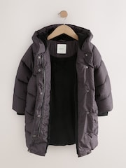 Cuadros - Abrigo acolchado con capucha y forro de pelo sintético impermeable (3-16 años) - Imagen 7 de 10