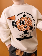 Ecru Pumpkin - Halloween Sweatshirt (3mths-7yrs) - Imagen 6 de 10