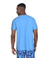 Nike Blue DriFIT Graphic Print Logo UPF 40 Short Sleeve Rash Vest - Image 2 of 4