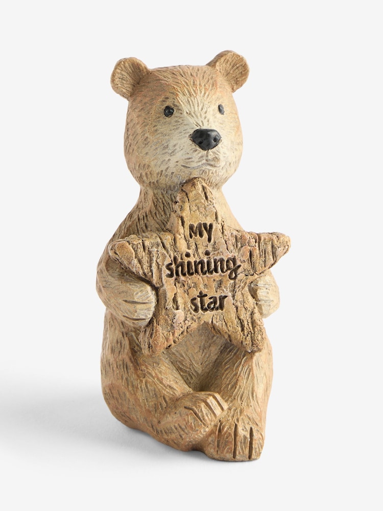 Natural Extra Small Bertie The Bear Shining Star Ornament - Image 2 of 2 Natural Extra Small Bertie The Bear Shining Star Ornament - Image 2 of 2