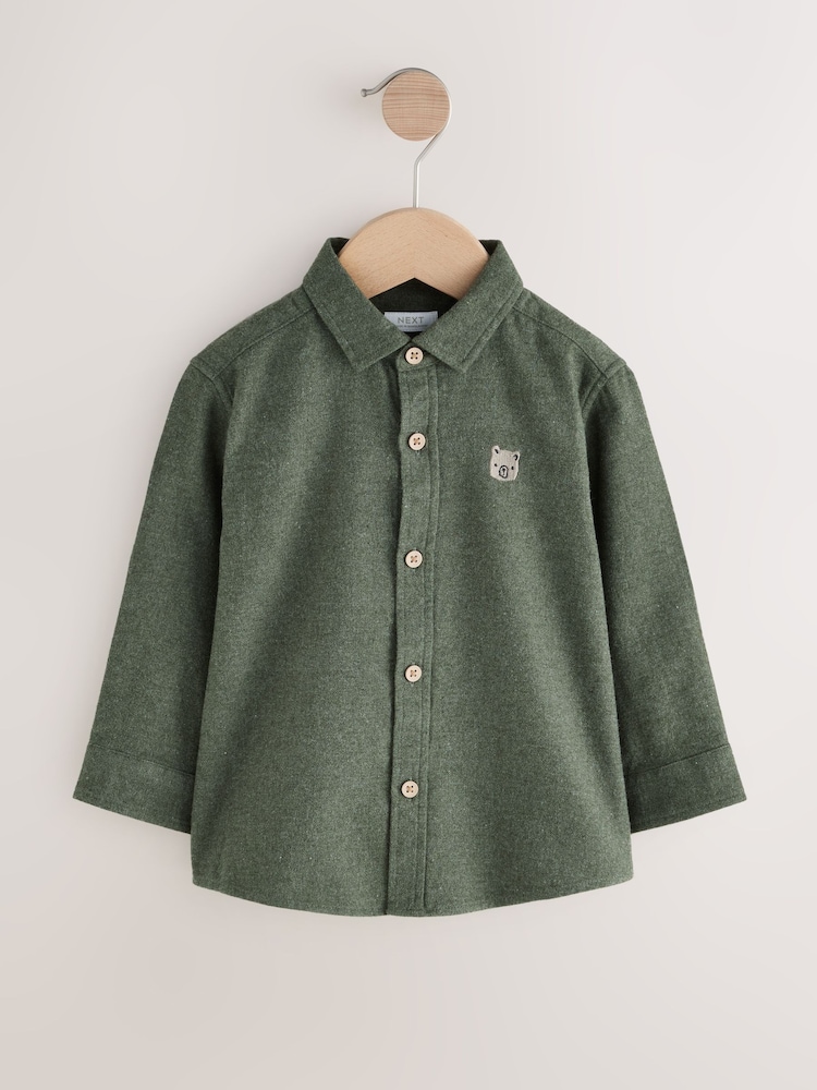 Green Long Sleeve Melange Character Shirt (3mths-7yrs) - Image 1 of 4
