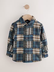 Green/Blue Check Long Sleeve Patchwork Shirt (3mths-7yrs) - Image 1 of 3