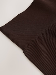 Chocolate Brown Ribbed Kickflare Leggings - Image 1 of 3