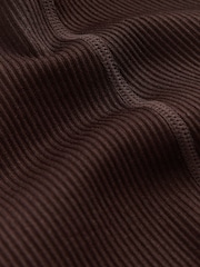Chocolate Brown Ribbed Kickflare Leggings - Image 2 of 3