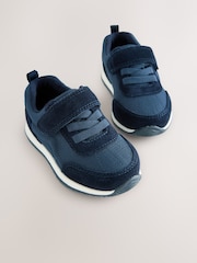 Navy Blue Touch Fastening First Walker Trainers - Image 2 of 5