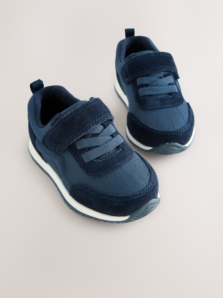 Navy Blue Touch Fastening First Walker Trainers - Image 2 of 5