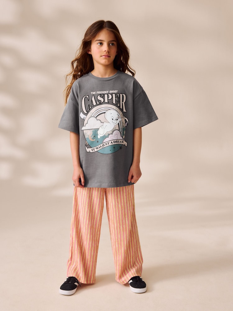 Grey Casper the Ghost Oversized License Graphic Print 100% Cotton T-Shirt (3-16yrs) - Image 2 of 4
