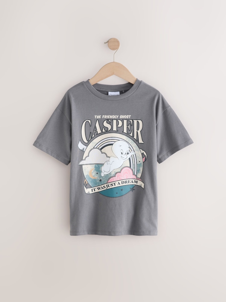 Grey Casper the Ghost Oversized License Graphic Print 100% Cotton T-Shirt (3-16yrs) - Image 5 of 8