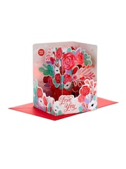 Hallmark Pink 3D Floral Musical and Light Up Valentines Card - Image 2 of 6