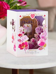 Hallmark Pink 3D and Pop Up Love Birds Valentines Card - Image 1 of 5