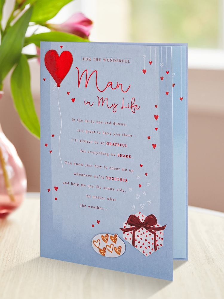 Hallmark Blue The Man in My Life Verse Valentines Card - Image 1 of 4