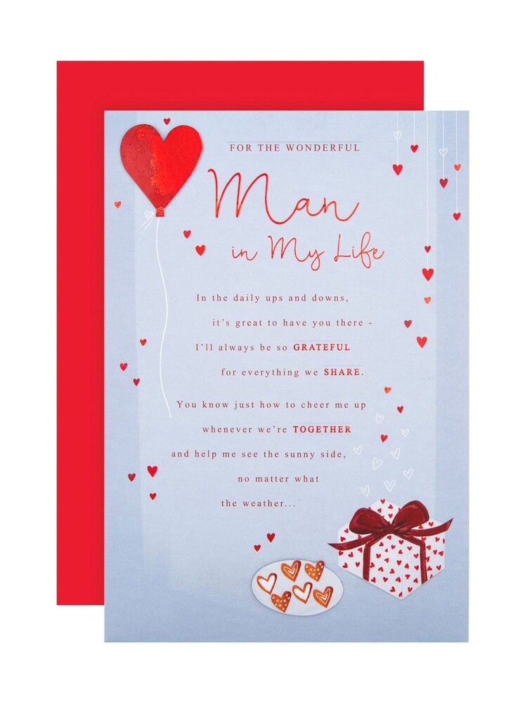 Hallmark Blue The Man in My Life Verse Valentines Card - Image 2 of 4