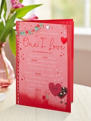 Hallmark Red One I Love Hearts and Flowers Valentines Card - Image 1 of 4
