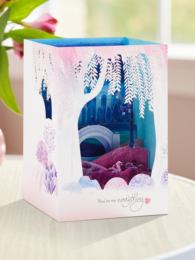 Hallmark Blue 3D & Pop-Up River Scene Valentine's Card - Image 1 of 5