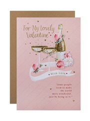 Hallmark Pink Fizz Glasses and Verse Valentines Card - Image 2 of 4