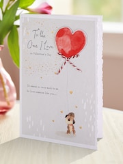 Hallmark Grey One I Love Dog and Balloon Valentines Card - Image 1 of 4