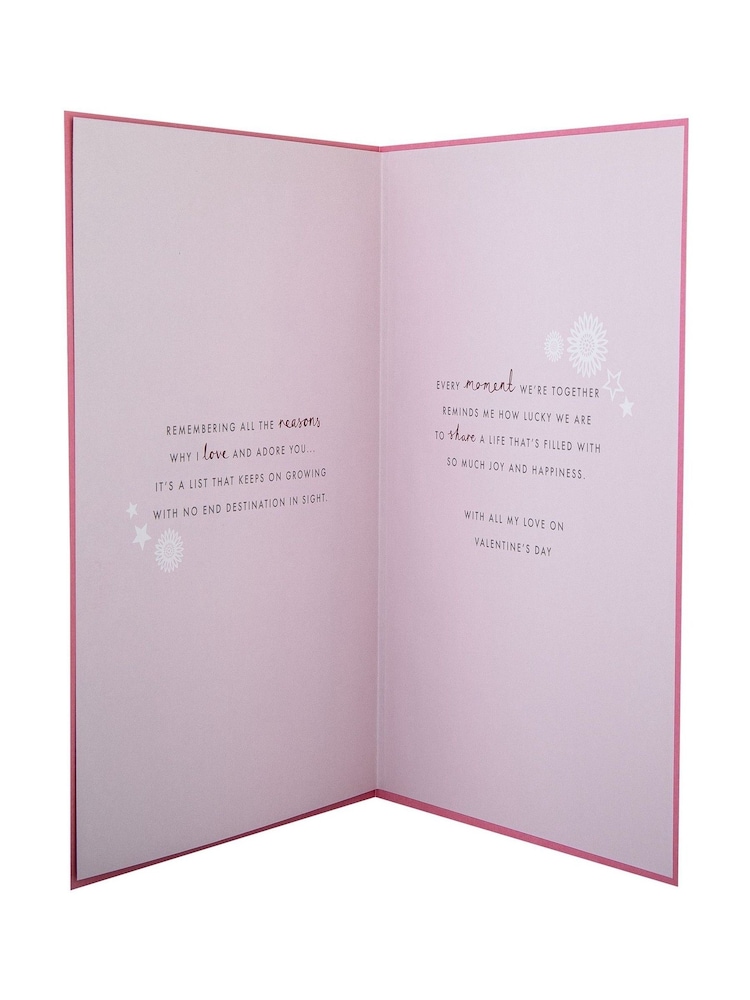 Hallmark Pink Wife Flowers & Hearts Laser-cut Valentine's Card - Image 4 of 4