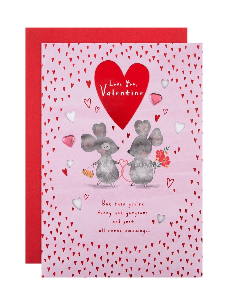 Hallmark Pink Cute Mice Design Valentines Card - Image 2 of 5