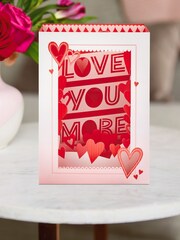 Hallmark Red 3D and Pop-Up Hearts and Words Valentines Card - Image 1 of 5