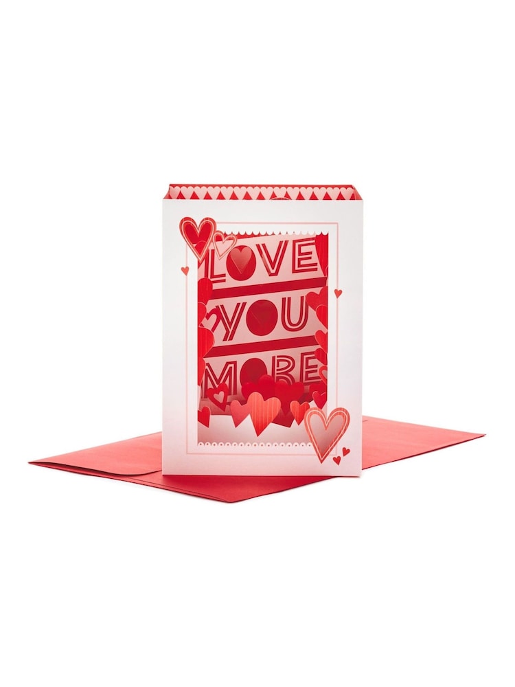 Hallmark Red 3D and Pop-Up Hearts and Words Valentines Card - Image 2 of 5