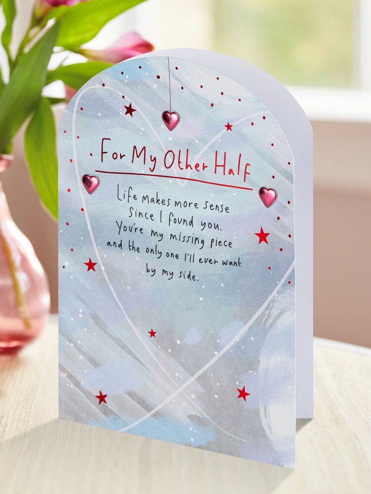 Hallmark Grey Other Half Stars and Verse Valentines Card - Image 1 of 5