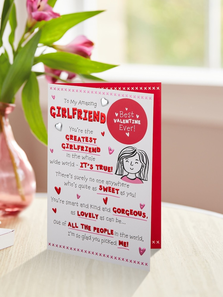 Hallmark Red Girlfriend Funny Cartoon Valentine's Card - Image 1 of 4