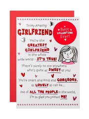 Hallmark Red Girlfriend Funny Cartoon Valentine's Card - Image 2 of 4
