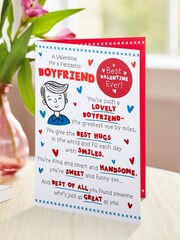 Hallmark Red Boyfriend 'Badge' Valentine's Card - Image 1 of 4