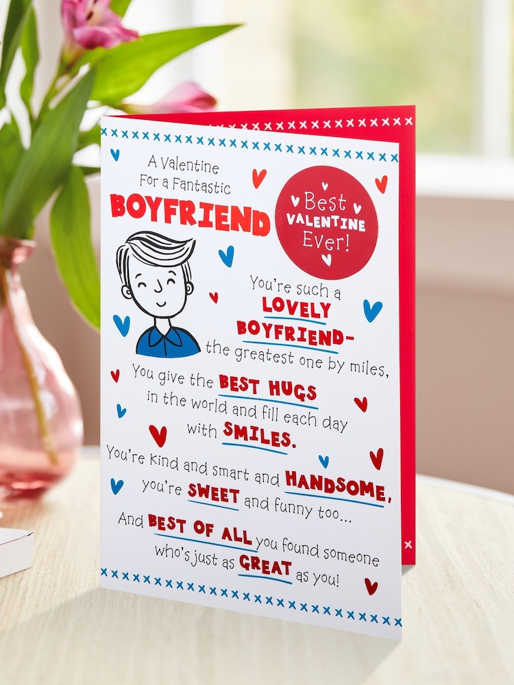 Hallmark Red Boyfriend 'Badge' Valentine's Card - Image 1 of 4