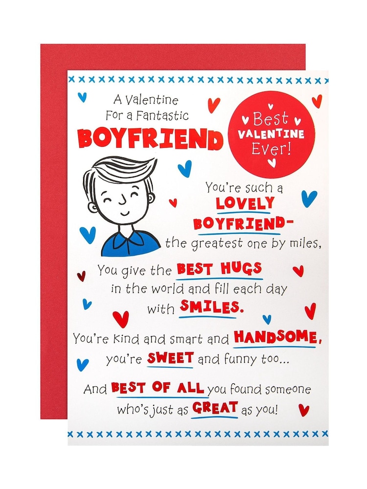 Hallmark Red Boyfriend 'Badge' Valentine's Card - Image 2 of 4