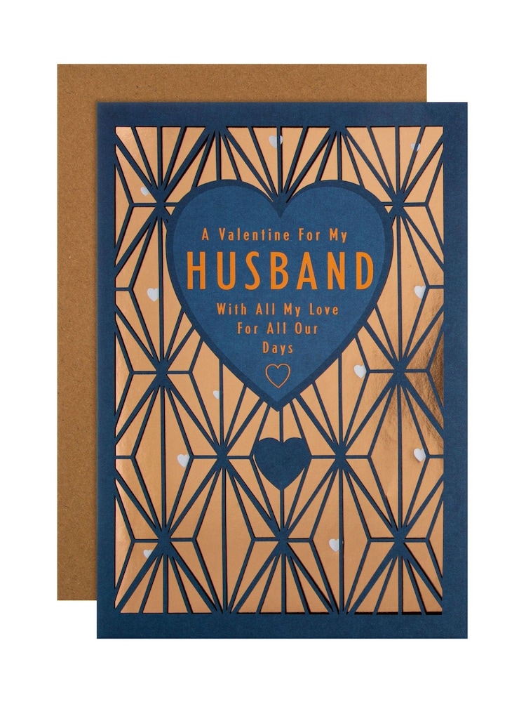 Hallmark Blue Husband Geometric Valentines Card - Image 2 of 5