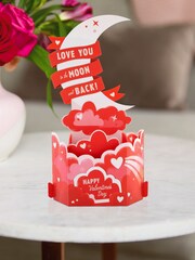 Hallmark Red 3D Love You to the Moon Valentines Card - Image 1 of 5
