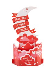 Hallmark Red 3D Love You to the Moon Valentines Card - Image 2 of 5