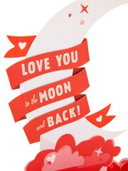 Hallmark Red 3D Love You to the Moon Valentines Card - Image 3 of 5