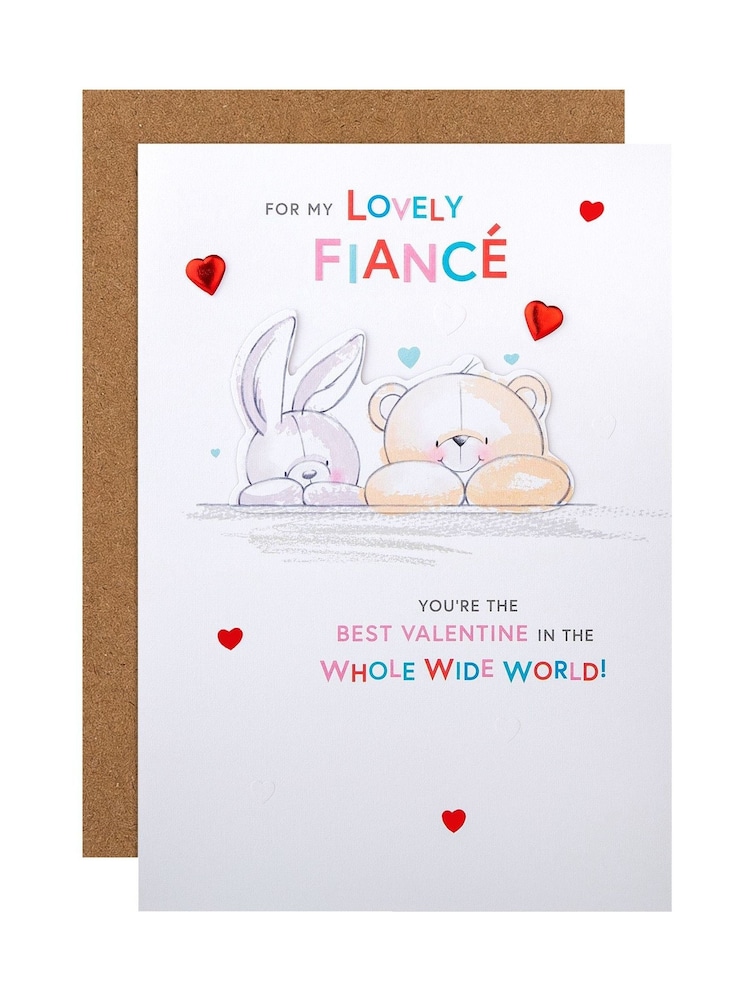 Hallmark White Fiancé Forever Friends Bear Valentine's Card - Image 2 of 4