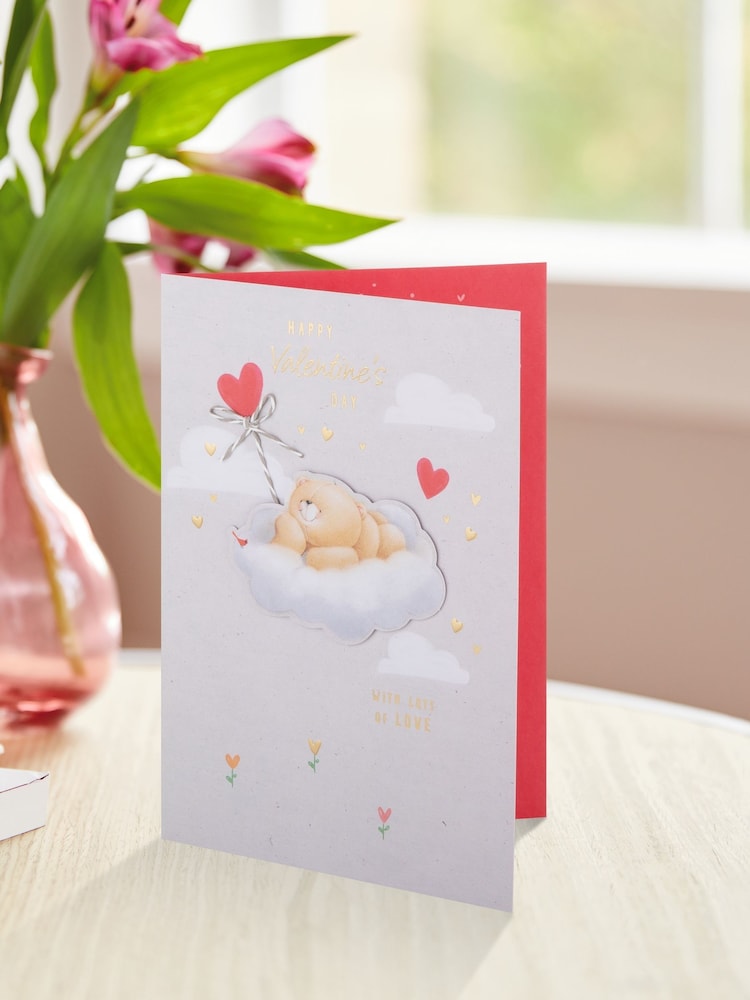 Hallmark Grey Forever Friends Bear & Cloud Valentines Card - Image 1 of 4