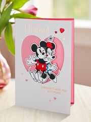 Hallmark Grey Husband Disney Mickey & Minnie Valentines Card - Image 1 of 5