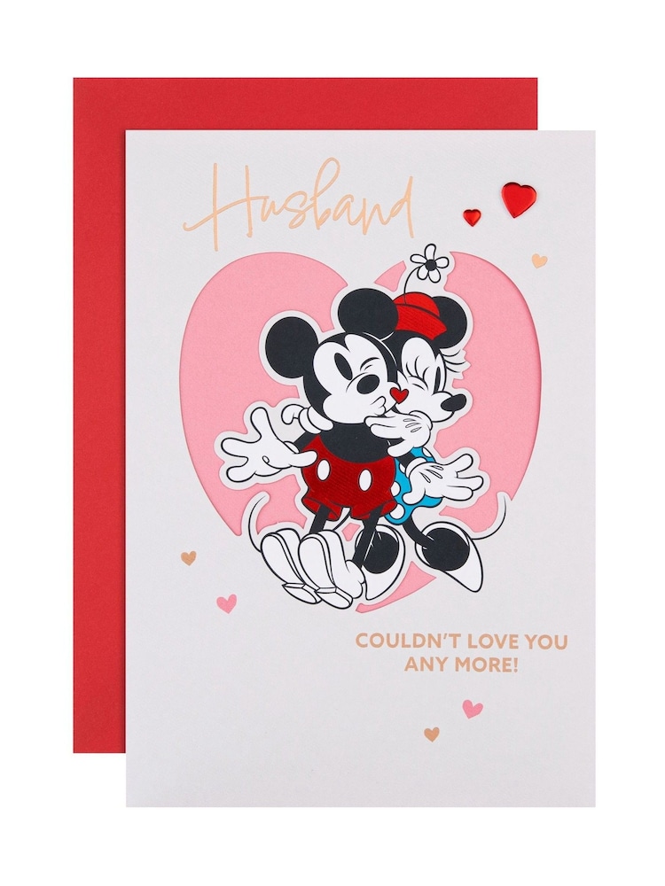 Hallmark Grey Husband Disney Mickey & Minnie Valentines Card - Image 2 of 5