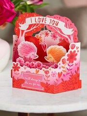 Hallmark Pink 3D & Pop-Up Cute Hedgehogs Valentines Card - Image 1 of 6